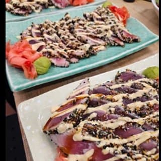 King Sauce drizzled over seared tuna